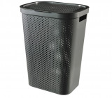 Cos de rufe Curver, 60 L, 43.7 x 35.1 x 60.2 cm, plastic reciclat, gri antracit - RESIGILAT