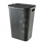 Cos de rufe Curver, 60 L, 43.7 x 35.1 x 60.2 cm, plastic reciclat, gri antracit - RESIGILAT