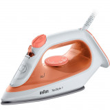 Fier de calcat Braun TexStyle 1 SI1009OR, 1900 W, abur variabil 25g/min, jet de abur 120g/min, rezervor 220 ml, talpa ceramica, sistem antipicurare, A