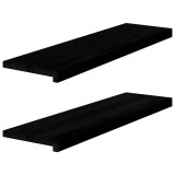 Cumpara ieftin Glafuri 2 buc maro-negru 90x25x2 cm lemn masiv de stejar