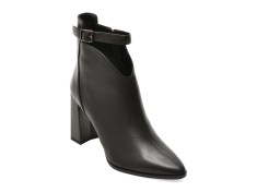 Botine elegante EPICA negre, D683, din piele naturala
