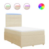 Cumpara ieftin Pat continental cu saltea, crem, 120x190 cm, textil