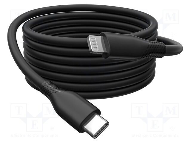 Cablu USB 2.0 DIGITUS Lightning la USB-C, 1m, negru