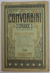 CONVORBIRI CRITICE , REVISTA LITERARA BIMENSUALA , ANUL II , NR. 11 , 1 IUNIE , 1908