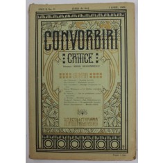 CONVORBIRI CRITICE , REVISTA LITERARA BIMENSUALA , ANUL II , NR. 11 , 1 IUNIE , 1908