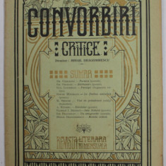 CONVORBIRI CRITICE , REVISTA LITERARA BIMENSUALA , ANUL II , NR. 11 , 1 IUNIE , 1908