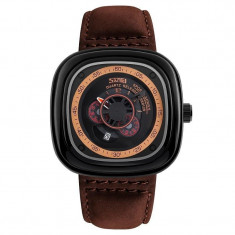 CEAS BARBATESC SKMEI RETRO SQUARE BROWN-BLACK foto