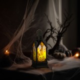 Decoratiune luminoasa de Halloween - dovleac - LED galben - 17,5 x 6,3 x 6,3 cm - 3 x LR44
