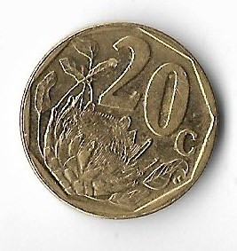 Moneda 20 cents 2016, South Africa - Africa de Sud foto