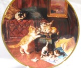 FARFURIE DECORATIVA PORTELAN FRANKLIN MINT DECOR PISICI DESIGN MARIE YVONNE LAUR
