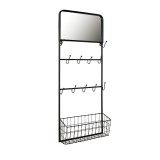 Cumpara ieftin Cuier de perete fier forjat maro 11 agatatori 1 polita si oglinda 44 cm x 15 cm x 112 cm