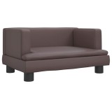 Cumpara ieftin Canapea pentru copii, maro, 60x40x30 cm, piele ecologica