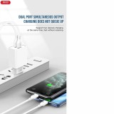 Cumpara ieftin XO incarcator retea 12W, 2x USB-A + cablu USB-A la Micro USB, alb (model L65)