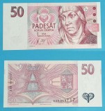 Cehia 50 Korun 1997 Sf. Agnes a Boemiei UNC, Serie E23, Bancnota Colectie, Hartie 134x64mm