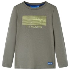 Tricou pentru copii cu m&acirc;neci lungi, kaki, 92