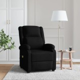 VidaXL Fotoliu de masaj spătar aripi, negru, material textil