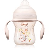 Chicco Transition Cup 4m+ cană pentru antrenament cu m&acirc;nere Pink 200 ml