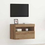 Cumpara ieftin Dulap TV de perete cu LED, stejar artizanal, 60x30x40 cm