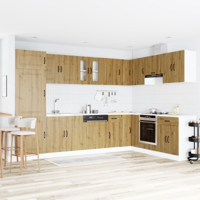 Dulap de bucătărie cu ușă Kalmar 2 pcs Maro 80 x 46 x 81.5 cm foto