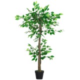 Outsunny Plantă Artificială Arbore de Ceai cu 546 de Frunze Realistice și Ghiveci de Ciment 120 cm Verde | Aosom Romania
