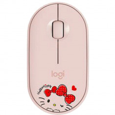 Mouse Wireless Bluetooth M350, 1.000 DPI, 3 Butoane, Receptor USB, Mod Repaus, Pebble Hello Kitty Roz foto