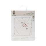 Prosop de baie cu gluga si broderie, Lorelli, 90 x 90 cm, bumbac, White