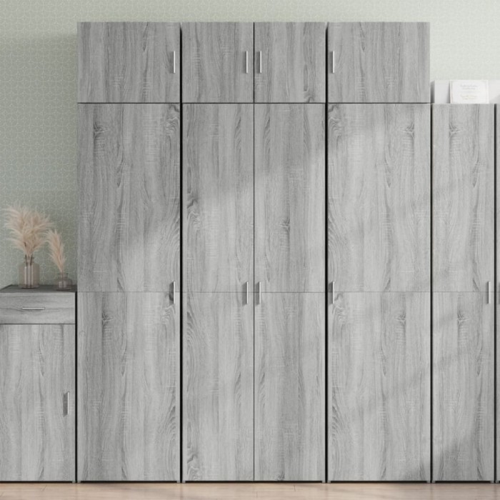 vidaXL Dulap de depozitare, sonoma gri, 70x42,5x225, lemn prelucrat 3281334