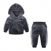 Trening gri petrol din catifea pentru bebelusi (Marime Disponibila: 18-24 luni), Superbaby
