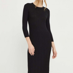 Weekend Max Mara rochie culoarea negru, midi, mulată 2415320000000