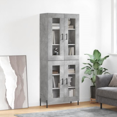 vidaXL Dulap &amp;icirc;nalt, gri beton, 69,5x34x180, lemn compozit foto