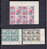 ROMANIA 1965 LP 617 ZIUA MARCII POSTALE ROMANESTI BLOCURI DE 4 TIMBRE MNH, Nestampilat