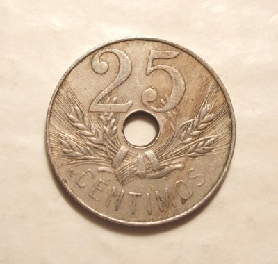 SPANIA 25 CENTIMOS 1927 foto