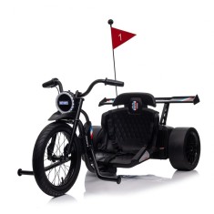Motocicleta electrica pentru copii intre 5-12 ani, Kinderauto Drift-Trike, 500W, 24V 10Ah, negru