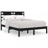 Cumpara ieftin Cadru de pat, negru, 200x200 cm, lemn masiv de pin