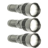 3x Lanterna Profesionala LED Laser 30W, Zoom, Acumulator 26650, Powerbank, 5 Moduri, USB-C, Vanatoare, Pescuit + Cutie