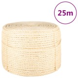 VidaXL Fr&acirc;nghie, 25 m, sisal 100%, 10 mm