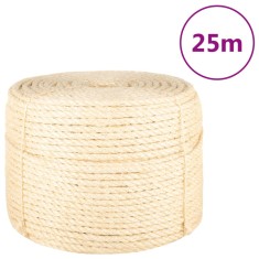 vidaXL Fr&acirc;nghie, 25 m, sisal 100%, 10 mm