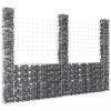 Gossi cos gabion in forma de u cu 3 stalpi, 260x20x200 cm, fier
