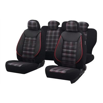 SET HUSE SCAUN SPORT NEGRU-ROSU 5163 foto