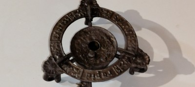 SPIRTIERA VINTAGE PT. DECOR PANOPLIE&amp;nbsp; din fonta DIAMETRUL 17 cm INALTIME 5 foto