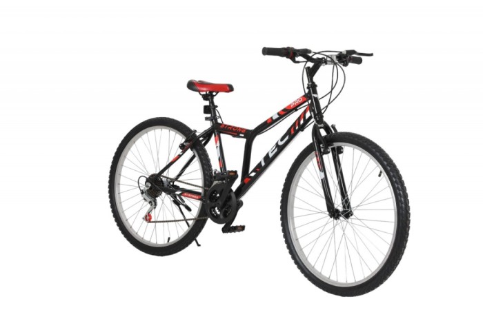 Bicicleta MTB Tec Strong, culoare negru/rosu, roata 24&quot;, cadru din otel Cod:252437000305