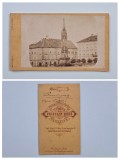 Fotografie rara CDV Fridolin Hess, Piata Paradelor / Piata Libertatii din Timisoara / Paradeplatz Temesvar, Banat, Romania, Austro-Ungaria, ca. 1865