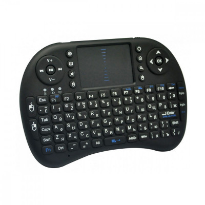 Mini Tastatura Rii I8 H0305 QWERTY Keyboard 2.4G Wireless cu mouse touchpad de culoare neagra pentru dispozitive Android Smart TV BOX Mini PC Media bo foto