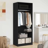 vidaXL Dulap Negru Stejar 80 x 50 x 200 cm - Lemn ingineresc