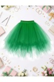 Fustă balerină vintage din anii 1950, cu bulă, din tul, petticoat, pufoasă, tip tutu, mentă, XL