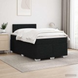 Cumpara ieftin Pat box spring cu saltea si LED Negru 120 x 190 cm Tesatura