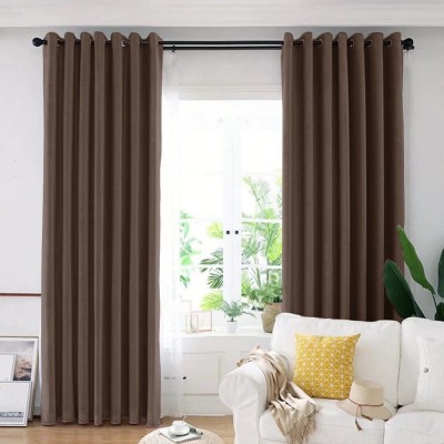 Draperie din catifea blackout cu inele argintii, Madison, 250x255 cm, densitate 700 g/ml, English Walnut, 1 buc foto