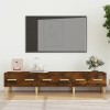 Comodă TV, stejar fumuriu, 150x34,5x30 cm, lemn compozit