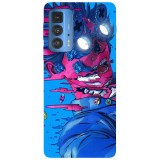 Husa compatibila cu Motorola Edge 20 model Digital art techno punk, Silicon, TPU, Viceversa, Transparent, Carcasa