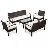 vidaXL Set mobilier de grădină cu perne, 5 piese, maro, poliratan 44184